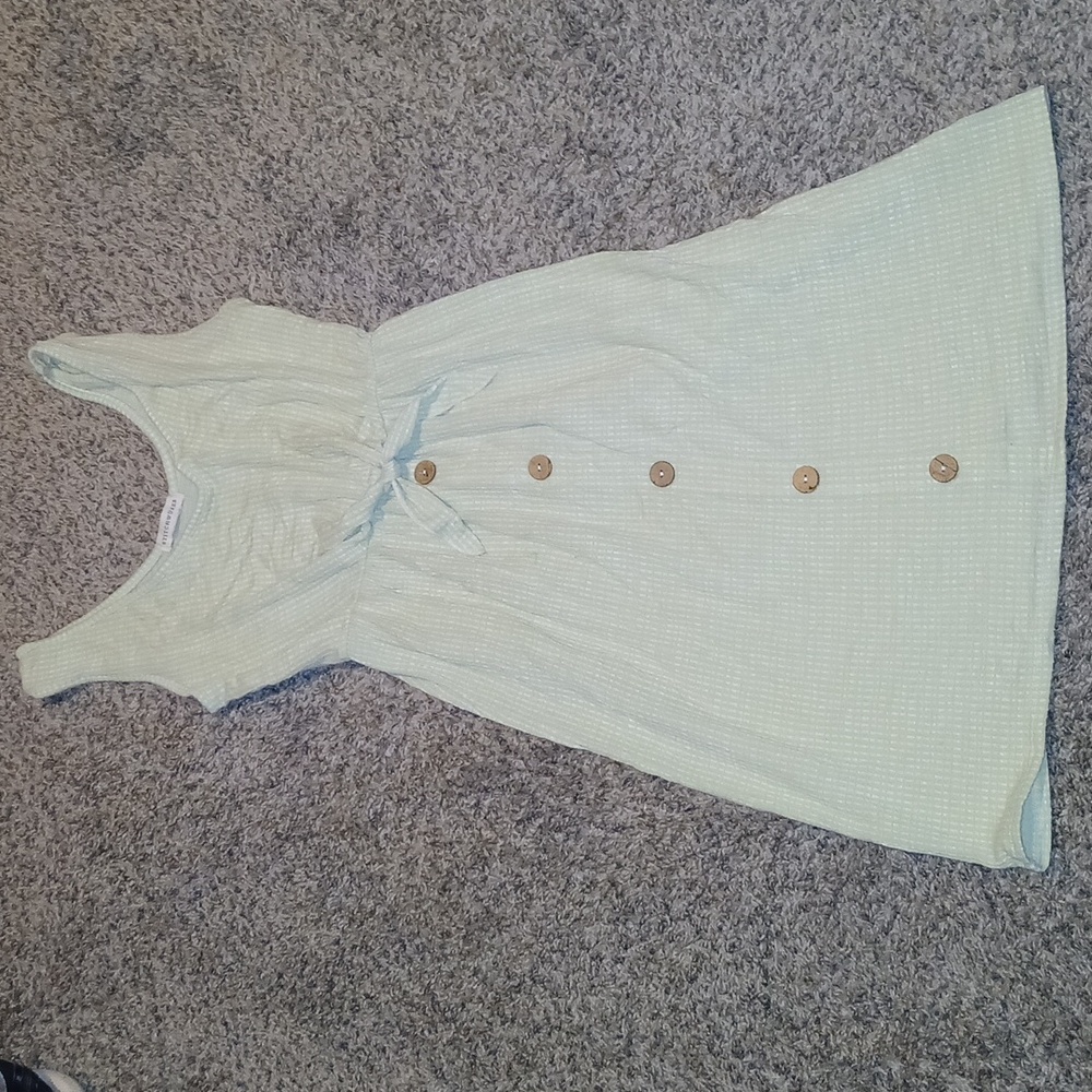 Sleeveless Button-Front Dress in Light Mint